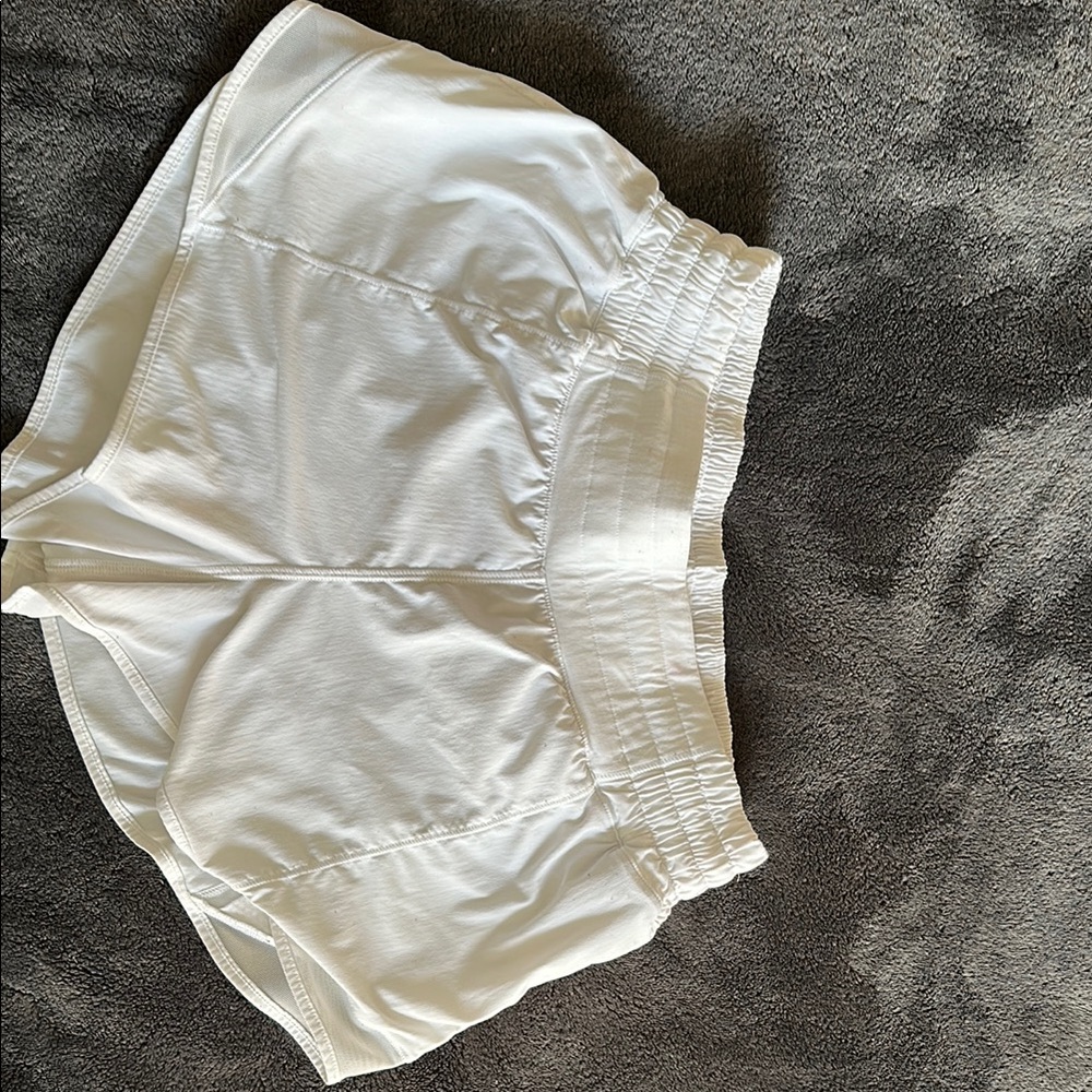 Lululemon Athletica White Athletic Shorts Lightweight Elastic Waist